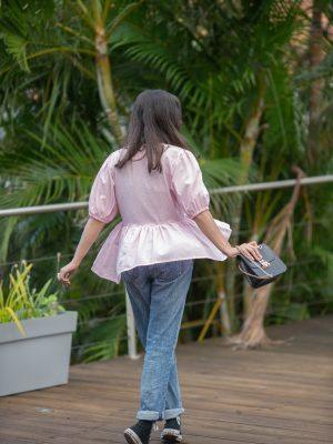 Robe midi en mousseline fleurie